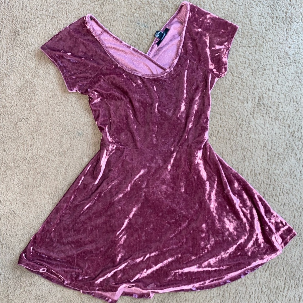 2/$20 Mauve Velvet Forever 21 Cross Back Dress